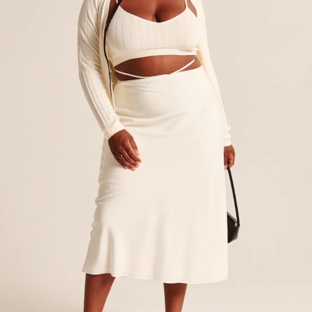 Abercrombie & Fitch White Tie Skirt